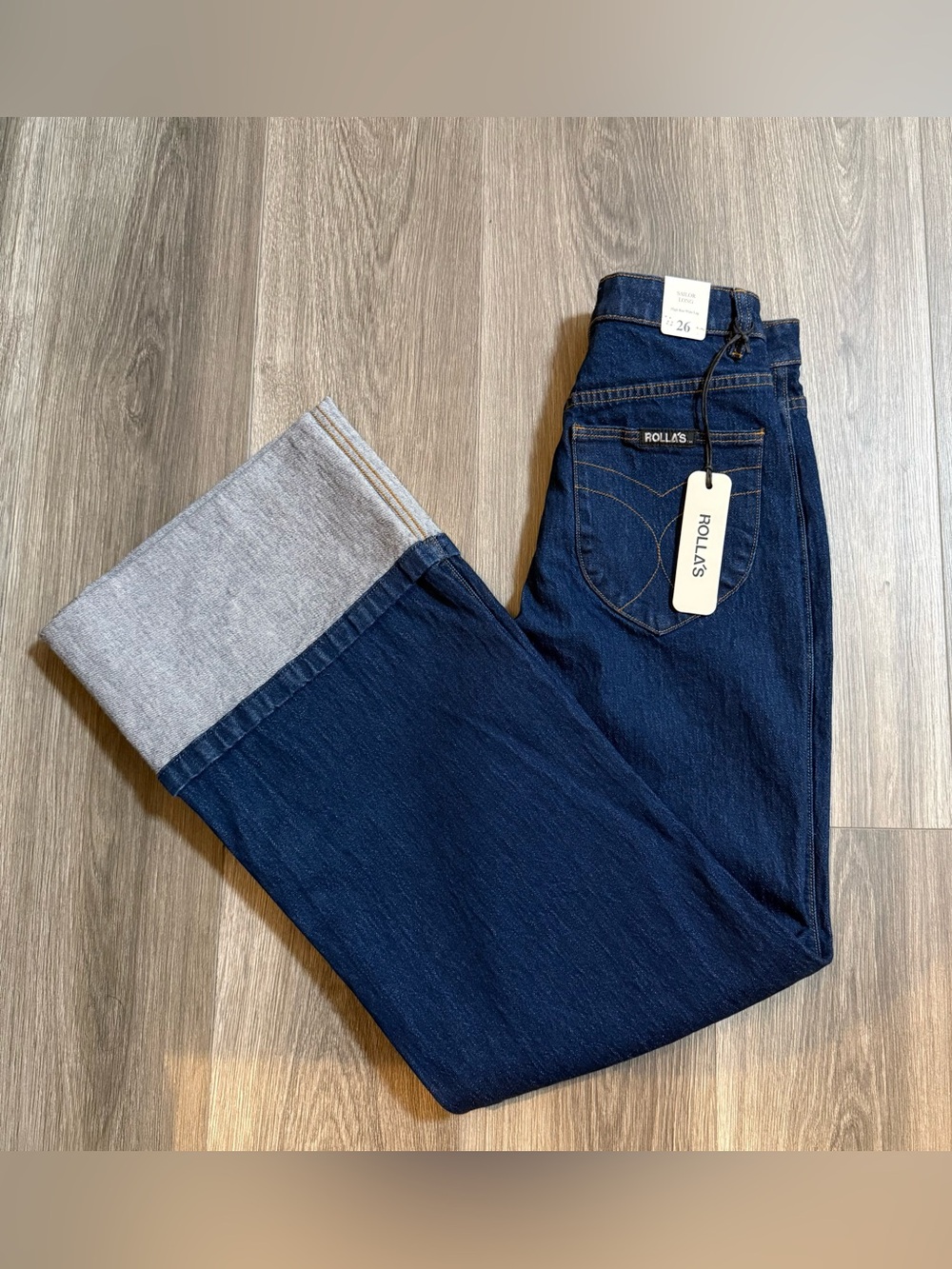 Rolla’s Sailor Jean (Long) in Riley Blue Denim Size 26 NWT